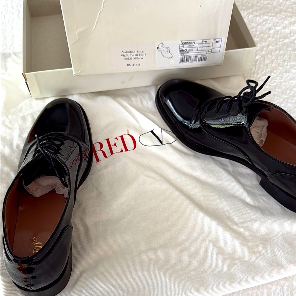 Valentino Black Patent Shoe